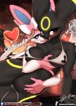  anthro bodily_fluids burgerkiss canid canine chess eeveelution female genital_fluids hi_res mammal nintendo pok&eacute;mon pok&eacute;mon_(species) pussy_juice sylveon umbreon video_games 