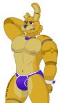  2019 alpha_channel animatronic anthro briefs bulge clothing five_nights_at_freddy&#039;s machine male mammal muscular muscular_male nipples notkastar robot simple_background solo springtrap_(fnaf) transparent_background underwear video_games 
