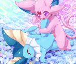  2019 absurd_res bodily_fluids eeveelution erection espeon female genital_fluids hi_res male male/female nintendo penetration penis plattyneko pok&eacute;mon pok&eacute;mon_(species) pussy pussy_juice vaginal vaginal_penetration vaporeon video_games 