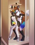  anal canid canine canis couple_(disambiguation) hi_res konomofu male male/male mammal pairing penis rainbow sex shower shower_sex two_males wolf 