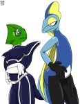  2019 absurd_res ambiguous_gender anthro arched_back bulge chameleon clothed clothing crossover duo flap-necked_chameleon hi_res inteleon leon_powalski lizard male nintendo pizzaozzy_(artist) pok&eacute;mon pok&eacute;mon_(species) reptile scalie star_fox video_games 