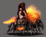  2019 animated breasts brown_hair chaos_witch_quelaag dark_souls digital_media_(artwork) female fire fromsoftware hair holding_object holding_weapon magic_user muhut open_mouth solo teeth tongue video_games weapon 