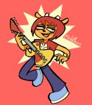  clothed clothing fur guitar hair hi_res lammy_lamb musical_instrument orange_body orange_fur parappa_the_rapper plucked_string_instrument radiation_(artist) red_hair sony_corporation sony_interactive_entertainment string_instrument um_jammer_lammy video_games 