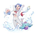  1boy blue_hair kojirou_(pokemon) open_mouth pokemon pokemon_(anime) pokemon_(creature) 