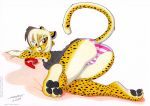  anthro blush cheetah clothing domestic_cat felid feline felis female mammal panties paws solo tirashanks underwear vanilla 