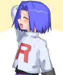  1boy blue_hair blush closed_eyes green_eyes kojirou_(pokemon) pokemon pokemon_(anime) 