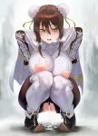  armor bodysuit censored fate/grand_order iku_(ikuchan_kaoru) nipples pubic_hair pussy pussy_juice qin_liangyu_(fate/grand_order) torn_clothes 
