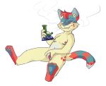  andromorph bong domestic_cat drugs felid feline felis hi_res intersex mammal marijuana presenting pussy solo visibly_trans 