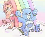  animal_genitalia animal_penis balls bdsm bondage bound brave_heart_lion care_bears cloud digital_media_(artwork) duo erection felid gag grumpy_bear lavilovi lion male male/male mammal nude outside pantherine penis sky ursid 