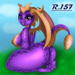  1:1 2019 absurd_res activision anthro anus areola breasts butt crossgender dragon female hi_res horn looking_at_viewer mtf_crossgender nipples nude purple_eyes pussy renegade-157 solo spyro spyro_the_dragon video_games wings 