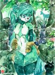  absurd_res ambiguous_gender anthro breasts female female_focus group hatsune_miku hi_res mashiromiku nude partially_submerged solo_focus traditional_media_(artwork) vocaloid 