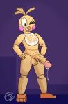  animatronic avian balls big_penis bird bodily_fluids chicken cum five_nights_at_freddy&#039;s five_nights_at_freddy&#039;s_2 galliform gallus_(genus) genital_fluids gynomorph hi_res intersex machine penis phasianid robot solo tagme toy_chica_(fnaf) unknown_artist vein video_games 