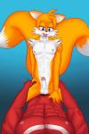  2_tails abs anal anal_penetration anthro balls blue_eyes blush canid canine dgemporium dipstick_tail duo echidna erection first_person_view fox fur half-closed_eyes hand_on_hip hi_res kneeling knuckles_the_echidna lying male male/male male_penetrated male_penetrating male_penetrating_male mammal miles_prower monotreme multi_tail multicolored_tail muscular muscular_male navel nipples nude orange_body orange_fur pecs penetration penis pubes red_body red_fur signature sonic_the_hedgehog_(series) straddling tongue tongue_out white_body white_fur 