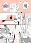  ... ? bodily_fluids canid canine comic dialogue disney duo edit english_text fox hard_translated hi_res holding_cup holding_object lagomorph leporid mammal meno nick_wilde rabbit red_fox solo speech_bubble stu_hopps sweat sweatdrop text thought_bubble translated wine_bottle zootopia 