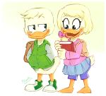  anatid anseriform avian bird book clothing cub disney duck ducktales ducktales_(2017) female footwear koizumi-marichan louie_duck male shoes webby_vanderquack young 