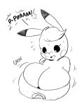  big_breasts blush breast_expansion breasts female hi_res huge_breasts joaoppereiraus kanna_(joaoppereiraus) nintendo pikachu pok&eacute;mon pok&eacute;mon_(species) text video_games 