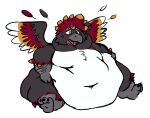  anthro avian belly big_belly bird blush chubby_cheeks colored digital_drawing_(artwork) digital_media_(artwork) feathers flabby hair hyper hyper_belly immobile male moobs morbidly_obese morbidly_obese_male nude obese obese_male onechonkyboy overweight overweight_male parrot penguin simple_background soft solo struggling tiki tiki_kee wings 