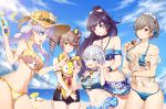  benghuai_xueyuan bikini bronya_zaychik cleavage gun honkai_impact kiana_kaslana kion megane raiden_mei rita_rossweisse school_swimsuit see_through swimsuits theresa_apocalypse umbrella 