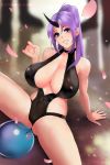  absurd_res big_breasts breasts cleavage clothed clothing female goo_creature hair hi_res horn horned_humanoid huge_breasts humanoid kirani mammal nipple_outline not_furry ogre purple_eyes purple_hair shion_(tensei_shitara_slime_datta_ken) solo_focus spread_legs spreading that_time_i_got_reincarnated_as_a_slime 