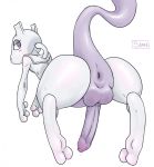 2019 2_toes anus backsack balls bedroom_eyes big_butt blush bodily_fluids butt digital_media_(artwork) erection feet foreskin freckles genital_fluids half-closed_eyes hi_res legendary_pok&eacute;mon looking_at_viewer looking_back male mewtwo nintendo nude penis pok&eacute;mon pok&eacute;mon_(species) precum presenting presenting_anus presenting_hindquarters seductive sharkysocks simple_background solo thick_thighs toes video_games 