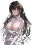  breasts dress haori_iori nipples open_shirt 