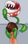  ambiguous_gender bodily_fluids digital_media_(artwork) disembodied_penis duo erection feet flora_fauna foot_fetish footjob genital_fluids hi_res lips male male/ambiguous mario_bros nintendo not_furry open_mouth penis piranha_plant plant precum sex sharkysocks sharp_teeth simple_background smile solo_focus teeth tongue tongue_out video_games 