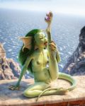  3d_(artwork) 4_toes adreea anthro breasts claws cliff clitoris digital_media_(artwork) digitigrade female fin_ears flexible green_body green_hair green_nipples green_skin hair hi_res hindpaw horn laenei licking lizard membrane_(anatomy) navel nipples non-mammal_breasts nude outside pawpads paws pussy raised_leg reptile rock scalie sea self_lick sharp_teeth solo striped_body striped_skin stripes tchaikovsky2 teeth toe_claws toes tongue tongue_out water webbed_feet webbed_hands yellow_eyes 