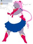  2016 absurd_res alternate_species annoyed armwear bottomwear clothing comment cosplay english_text female hair hi_res humanoid humanoidized leggings legwear mcnasty muk nintendo not_furry pink_eyes pink_hair pok&eacute;mon pok&eacute;mon_(species) sailor_moon_(series) simple_background skirt slightly_chubby solo tanya_(mcnasty) text video_games white_background 