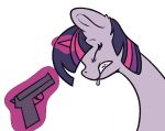  2019 animated bodily_fluids crying equid eyes_closed feral friendship_is_magic gun handgun horn magic mammal my_little_pony pistol ranged_weapon senaelik solo suicide tears twilight_sparkle_(mlp) unicorn weapon 