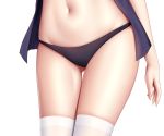  close cropped navel open_shirt original panties thighhighs underwear white wsman 