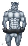  2019 abs animal_genitalia animal_penis anthro aolun aolun_(character) balls equine_penis erection felid fur looking_at_viewer machairodontine male mammal medial_ring multi_penis muscular muscular_male nude otter_grafitsnake penis simple_background solo standing urethra white_background 