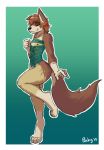  2019 alex_(usefulspoon) anthro canid canine canis chastity_cage chastity_device clothing corset domestic_dog eyes_closed lingerie male mammal nude penis peskybatfish rope simple_background solo standing 