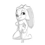  1:1 2019 bedroom_eyes breasts cream_the_rabbit dipstick_ears half-closed_eyes kneeling lagomorph leporid mammal monochrome multicolored_ears navel nipples nude pubes rabbit seductive signature smile sonic_the_hedgehog_(series) xylas 