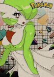  2019 big_breasts breasts clothed clothing curvy_figure digital_media_(artwork) female fingers gardevoir hi_res humanoid looking_at_viewer nintendo not_furry pok&eacute;mon pok&eacute;mon_(species) simple_background smile solo text thick_thighs topwear video_games 