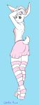  2019 5_fingers anthro bedroom_eyes biped boonybuny bottomwear brown_eyes butt butt_pose clothed clothing digital_media_(artwork) eyebrows eyelashes fingers fluffy footwear fur gloves half-closed_eyes handwear hi_res lagomorph legwear leporid looking_at_viewer mammal paws pink_bottomwear pink_clothing pose rabbit seductive simple_background skirt smile socks solo standing stockings thigh_highs thigh_socks white_body white_fur white_nose wide_hips wolfie-pawz 
