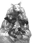  2019 a_inc anthro breasts bull_terrier canid canine canis cougar domestic_dog felid feline female forced hi_res humanoid_penis hunting_dog lying male mammal medium_breasts missionary_position monochrome nipples nude on_back paws penetration penis rape sex size_difference spread_legs spreading terrier traditional_media_(artwork) vaginal vaginal_penetration 