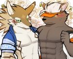  abs black_body black_fur blush canid canine canis domestic_dog fur hair hi_res jackal male mammal muscular muscular_male pecs seth_(tas) sirius_hoshi_s tadatomo tokyo_afterschool_summoners video_games visor_cap white_hair 