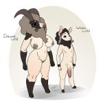  anthro big_breasts black_eyes breasts brown_body brown_fur dubwool duo evolutionary_family female fur horn male nintendo nude penis pok&eacute;mon pok&eacute;mon_(species) pussy shiny_pok&eacute;mon simple_background size_difference triplecorne video_games wooloo 