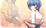  ayanami_rei blue_hair blush breasts makisige medium_breasts neon_genesis_evangelion red_eyes short_hair solo undressing zoom_layer 