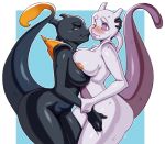  2018 big_breasts blush breasts digital_media_(artwork) duo female invalid_tag legendary_pok&eacute;mon mammal mcfli mewtwo nintendo nipples nude pok&eacute;mon pok&eacute;mon_(species) purple_eyes shadow_mewtwo simple_background smile sweat video_games 