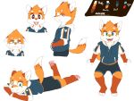  4:3 bodily_fluids canid canine clothing crying fox hoodie lying male mammal model_sheet multiple_poses on_front pose sharparadise solo sparkle_eyes tears topwear young 
