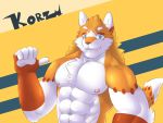  4:3 abs barazoku canid canine fox male mammal muscular muscular_male pecs sharparadise solo 