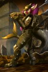  2019 absurd_res anthro armor day detailed_background digital_media_(artwork) eyebrows eyelashes female fin fish hi_res holding_gun holding_object holding_weapon marine outside shark sky solo standing tales_foxdale weapon 