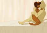  anthro bed breasts brown_body brown_fur brown_hair duo evon evon_allure evonallure eyes_closed female fur furniture hair herodotus_dent kissing male male/female mammal murid murine nude rat rodent ursid yellow_body yellow_fur 