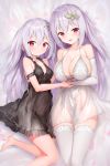  dress erect_nipples no_bra pantsu rekareka see_through thighhighs 