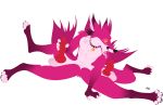  2019 alpha_channel animal_genitalia animal_penis canid canine canine_penis collar fox fur knot kobi_lacroix mammal masturbation multi_leg multi_limb multi_penis multi_tail open_mouth penis pink_body pink_fur simple_background spiked_collar spikes tongue tongue_out transparent_background 