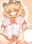  1girl animal_ears blonde_hair breasts highres kemono_friends large_breasts lion_(kemono_friends) looking_at_viewer ooba_jun panties thighs underwear yellow_eyes 