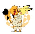  bandage belly_riding blush bound duo female hi_res invalid_tag joaoppereiraus kanna_(joaoppereiraus) larger_female male nintendo pichu pikachu pok&eacute;mon pok&eacute;mon_(species) red_sclera size_difference smaller_male tied_together video_games 