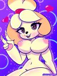  absurd_res animal_crossing breasts canid canine canis domestic_dog female hi_res isabelle_(animal_crossing) mammal nintendo nipples nude shih_tzu toy_dog video_games yellow_body 