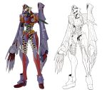  aaa_wunder alternate_form concept_art english_text evangelion:_3.0_you_can_(not)_redo full_body kagami_rei lineart mecha neon_genesis_evangelion no_humans no_pupils rebuild_of_evangelion science_fiction transformation 